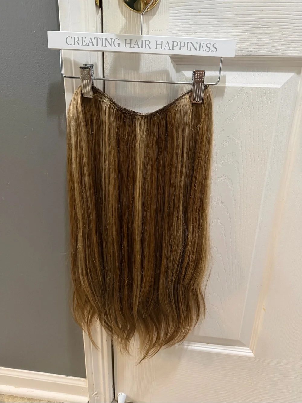 Halo Couture 21” Remy Human Hair Halo Extension Warm Beige Blonde Bronde 4-27